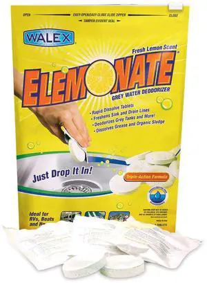 Elemonate RV Grey Water Tank Deodorizer Tablets - Fresh Lemon, 5-Pack Elemonate RV Grey Water Tank Deodorizer Tablets - Fresh Lemon, 5-Pack