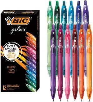 Gelocity Quick Dry Assorted Colors Gel Pens, Medium Point (0.7 mm), School Supplies for Color-Coding Notes, with Full Grip, 12-Count Pack in Assorted Colors Gelocity Quick Dry Assorted Colors Gel Pens, Medium Point (0.7 mm), School Supplies for Color-Coding Notes, with Full Grip, 12-Count Pack in Assorted Colors