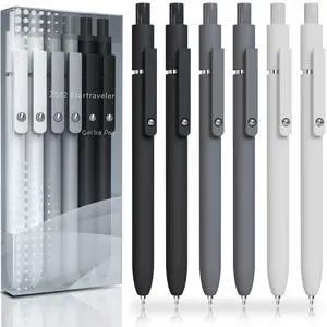 Gel Pens, 6 Pcs 0.5mm Fine Point Black Ink Pen With Smooth Writing, Office Desk Accessories, School Writing Supplies Gifts for Men Women, Quick Dry Pens For Journaling, Black/Gray/White Gel Pens, 6 Pcs 0.5mm Fine Point Black Ink Pen With Smooth Writing, Office Desk Accessories, School Writing Supplies Gifts for Men Women, Quick Dry Pens For Journaling, Black/Gray/White