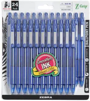 Z-Grip Retractable Ballpoint Pen, Smooth-Flowing Blue Ink, 1.0mm Medium Point, School & Office Supplies, Ideal for Note-Taking, Journal and Planner Use, 24-Pack (12225) Z-Grip Retractable Ballpoint Pen, Smooth-Flowing Blue Ink, 1.0mm Medium Point, School & Office Supplies, Ideal for Note-Taking, Journal and Planner Use, 24-Pack (12225)