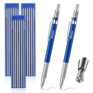 2 Pcs Welders Pencil with 36 Silver Round Refills 2 mm Mechanical Pencils Refill, Metal Marker Set for Pipe Fitter Welder Steel Construction Fabrication Wood Working Metal Layout Fabrication 2 Pcs Welders Pencil with 36 Silver Round Refills 2 mm Mechanical Pencils Refill, Metal Marker Set for Pipe Fitter Welder Steel Construction Fabrication Wood Working Metal Layout Fabrication