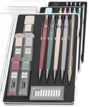 Art Mechanical Pencil Set, 5 Sizes (0.3, 0.5, 0.7, 0.9, 2.0mm) Art Mechanical Pencil Set, 5 Sizes (0.3, 0.5, 0.7, 0.9, 2.0mm)