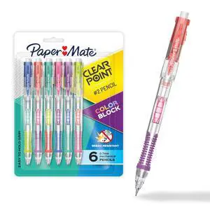 Clearpoint Mechanical Pencil, Break-Resistant, Color Block Edition, HB #2 Lead (0.7mm), 6 Count Clearpoint Mechanical Pencil, Break-Resistant, Color Block Edition, HB #2 Lead (0.7mm), 6 Count