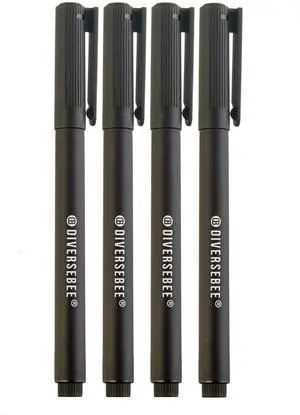 Fine Tip Permanent Pens, 4 Pack Quick Dry Markers, Transparent Sticky Notes Writing Pens, Office School Art Supplies, Black Oil Based Fineliners Fine Tip Permanent Pens, 4 Pack Quick Dry Markers, Transparent Sticky Notes Writing Pens, Office School Art Supplies, Black Oil Based Fineliners