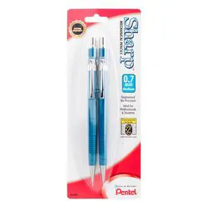 Sharp Automatic Pencil, (0.7mm), Blue Barrels, Pack of 2 (P207BP2-K6) Sharp Automatic Pencil, (0.7mm), Blue Barrels, Pack of 2 (P207BP2-K6)
