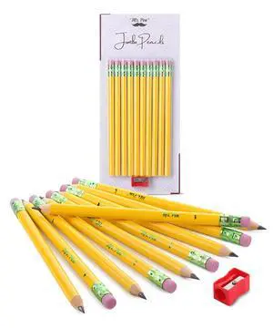 Jumbo Pencils, 10 Pack with 1 Sharpener, Yellow Barrels Jumbo Pencils, 10 Pack with 1 Sharpener, Yellow Barrels