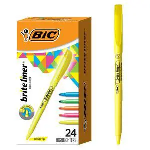 Brite Liner Highlighter Set, Chisel Tip, School Supplies for Students and Teachers, for Notes and Textbooks, 24-Count Pack in Assorted Colors Brite Liner Highlighter Set, Chisel Tip, School Supplies for Students and Teachers, for Notes and Textbooks, 24-Count Pack in Assorted Colors