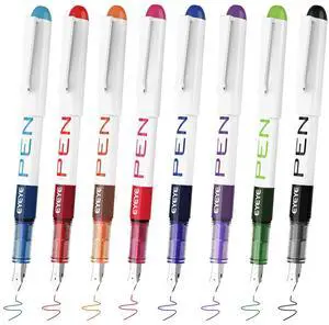 Fountain Pens for Writing, 8 Pack Assorted Colors Fine Point Disposable Fountain Pens Stainless Steel Nib, Smooth Writing for Journaling, Drafting, Sketching, Doodling & Gifts Fountain Pens for Writing, 8 Pack Assorted Colors Fine Point Disposable Fountain Pens Stainless Steel Nib, Smooth Writing for Journaling, Drafting, Sketching, Doodling & Gifts