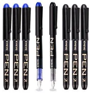 Disposable Fountain Pens Fine Point, 4 Black 4 Blue Fountain Pens for Writing, Stainless Steel Nib, Smooth Writing for Journaling, Drafting, Sketching, Doodling & Office Supplies Disposable Fountain Pens Fine Point, 4 Black 4 Blue Fountain Pens for Writing, Stainless Steel Nib, Smooth Writing for Journaling, Drafting, Sketching, Doodling & Office Supplies