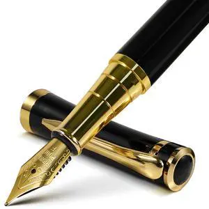 Fountain Pen with Fine Nib | Luxury Black Finish, Smooth Ink Flow, Complete Set with Ink Cartridges, Converter & Sleeve | Ideal for Professionals, Office, Journaling, and Gifts Fountain Pen with Fine Nib | Luxury Black Finish, Smooth Ink Flow, Complete Set with Ink Cartridges, Converter & Sleeve | Ideal for Professionals, Office, Journaling, and Gifts