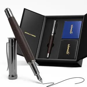 Fountain Pen Set, Fine Nib with 20PCS 2.6MM Ink Cartridges(10 Black&10 Blue),1 Ink Converter, Nice Luxury pen for Men, Women, Cool Wooden Fountain Pen for Writing, Journaling, Calligraphy Fountain Pen Set, Fine Nib with 20PCS 2.6MM Ink Cartridges(10 Black&10 Blue),1 Ink Converter, Nice Luxury pen for Men, Women, Cool Wooden Fountain Pen for Writing, Journaling, Calligraphy
