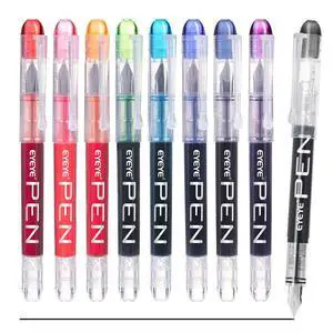 Fountain Pens for Writing, 9 Pack Assorted Colors Disposable Fountain Pens Stainless Steel Nib, Clear Barrel, Fine Point Smooth Writing for Calligraphy, Journaling, Office & School Supplies Fountain Pens for Writing, 9 Pack Assorted Colors Disposable Fountain Pens Stainless Steel Nib, Clear Barrel, Fine Point Smooth Writing for Calligraphy, Journaling, Office & School Supplies