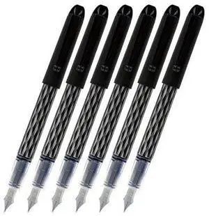 Varsity Disposable Fountain Pens, Black Ink (90010), Pack of 6 Varsity Disposable Fountain Pens, Black Ink (90010), Pack of 6