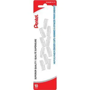 Hi-Polymer White Cap Erasers, Pack of 10 (ZEH02BP10) Hi-Polymer White Cap Erasers, Pack of 10 (ZEH02BP10)