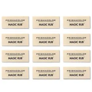 Premier Magic Rub Vinyl Erasers, 12 Count - For Drafting, Sketching, Fine Art, School Supplies Premier Magic Rub Vinyl Erasers, 12 Count - For Drafting, Sketching, Fine Art, School Supplies