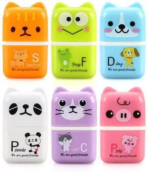 Tamaki 6 Pack Erasers for Kids, Cute Erasers with Cover and Roller Tamaki 6 Pack Erasers for Kids, Cute Erasers with Cover and Roller