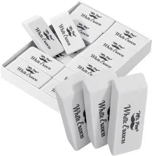 White Pencil Eraser, 12 Pack White Pencil Eraser, 12 Pack