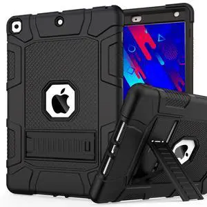 Case for 9th/8th/7th Generation, Hybrid Shockproof Rugged Drop Protective Case with Kickstand for iPad 10.2 Inch (2021/2020/2019 Release), Black Case for 9th/8th/7th Generation, Hybrid Shockproof Rugged Drop Protective Case with Kickstand for iPad 10.2 Inch (2021/2020/2019 Release), Black