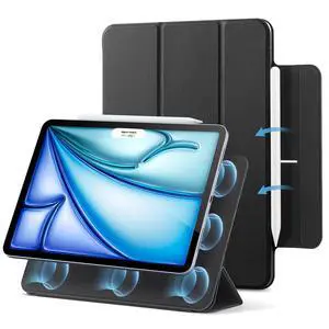 Case for iPad Air 11 Inch M4/M3/M2 (2026/2025/2024), iPad Air 5th/4th Gen (2022/2020), Powerful Magnetic Attachment, Slim Trifold Stand Case, Auto Wake/Sleep, Durable Protection, Black Case for iPad Air 11 Inch M4/M3/M2 (2026/2025/2024), iPad Air 5th/4th Gen (2022/2020), Powerful Magnetic Attachment, Slim Trifold Stand Case, Auto Wake/Sleep, Durable Protection, Black