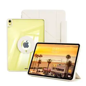 Clear Case for iPad A16 11th Generation 11 inch 2025 & iPad 10th Gen 10.9 inch 2022 with Pencil Holder, Detachable Magnetic Rotating Transparent Hard PC Back, Auto Wake/Sleep, Trifold & Y Stand, White Clear Case for iPad A16 11th Generation 11 inch 2025 & iPad 10th Gen 10.9 inch 2022 with Pencil Holder, Detachable Magnetic Rotating Transparent Hard PC Back, Auto Wake/Sleep, Trifold & Y Stand, White