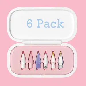 6 Pack Replacement Pencil Tips with Case for Apple iPad 2nd / 1st Generation - Sensitive and Precise Control iPencil Nibs Compatible with iPad for Pencil USB C/ 2nd/ 1st Gen Apple Pen 6 Pack Replacement Pencil Tips with Case for Apple iPad 2nd / 1st Generation - Sensitive and Precise Control iPencil Nibs Compatible with iPad for Pencil USB C/ 2nd/ 1st Gen Apple Pen