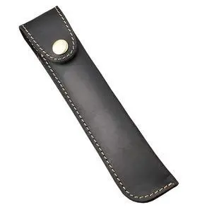 Leather Pen Case Handmade Fountain Pen Pouch Protective Sleeve Cover Stylus Touch Pen Holder Button Flip Cover- Black Leather Pen Case Handmade Fountain Pen Pouch Protective Sleeve Cover Stylus Touch Pen Holder Button Flip Cover- Black