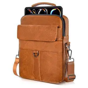 11 Inch Tablet Shoulder Bag Leather Carrying Case for 11 inch iPad A16, iPad Pro 11" M5 M4/ iPads Air 11" M4 M3 M2 2026 2025 with Magic Keyboard, Vertical Laptop Sleeve Messenger Computer Bag, Brown 11 Inch Tablet Shoulder Bag Leather Carrying Case for 11 inch iPad A16, iPad Pro 11" M5 M4/ iPads Air 11" M4 M3 M2 2026 2025 with Magic Keyboard, Vertical Laptop Sleeve Messenger Computer Bag, Brown