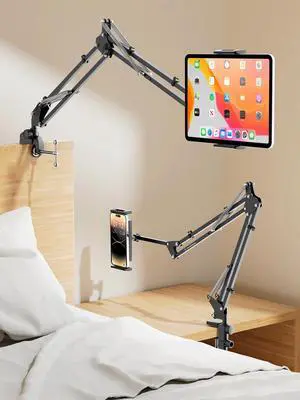 33.5 Inch Tablet Stand, Adjustable Gooseneck Tablet Arm, Universal Tablet Holder Stand for Bed Desk, 360° Rotation, Carbon Steel Alloy, Fits 4-9.5" iPad iPhone,for Working Watching 33.5 Inch Tablet Stand, Adjustable Gooseneck Tablet Arm, Universal Tablet Holder Stand for Bed Desk, 360° Rotation, Carbon Steel Alloy, Fits 4-9.5" iPad iPhone,for Working Watching