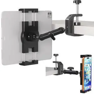 Under Cabinet Tablet Mount, Kitchen Tablet Holder iPad Mount for Desk/Table/Board/Chair,Compatible with 4.7~12.9" iPad/Nexus/LG G Pads/e-Reader/Switch/iPhone,360° Adjustable Aluminum Alloy Arm Stand Under Cabinet Tablet Mount, Kitchen Tablet Holder iPad Mount for Desk/Table/Board/Chair,Compatible with 4.7~12.9" iPad/Nexus/LG G Pads/e-Reader/Switch/iPhone,360° Adjustable Aluminum Alloy Arm Stand