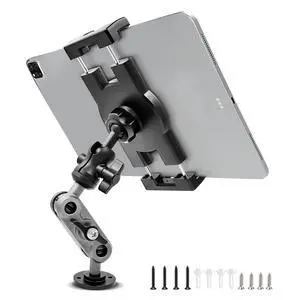 Aluminum Heavy Duty Drill Base Tablet Holder Car Mount Dashboard, 360° Adjustable 2-Stage Stand for 4.7-12.9" iPad Pro/Air/Mini/Galaxy Tab, for Car Truck Wall Desk Commercial Vehicle Aluminum Heavy Duty Drill Base Tablet Holder Car Mount Dashboard, 360° Adjustable 2-Stage Stand for 4.7-12.9" iPad Pro/Air/Mini/Galaxy Tab, for Car Truck Wall Desk Commercial Vehicle