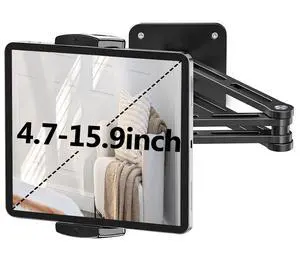 iPad Wall Mount Holder, Heavy Duty Aluminium Extendable Tablet Wall Mount 360°Rotating Base Adjustable Foldable for Kitchen, Gym, Fits iPad Pro Air Mini, Galaxy Tab, 4.7-13" Phones & Tablets iPad Wall Mount Holder, Heavy Duty Aluminium Extendable Tablet Wall Mount 360°Rotating Base Adjustable Foldable for Kitchen, Gym, Fits iPad Pro Air Mini, Galaxy Tab, 4.7-13" Phones & Tablets