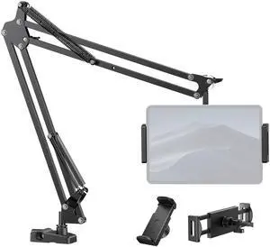 Tablet Holder for Bed, Overhead Tablet Stand Phone Holder Tablet Mount for Desk 2 Clamps with Swivel Ball Head for iPad Kindle Switch Graphics Tablets 4-13" Devices Tablet Holder for Bed, Overhead Tablet Stand Phone Holder Tablet Mount for Desk 2 Clamps with Swivel Ball Head for iPad Kindle Switch Graphics Tablets 4-13" Devices