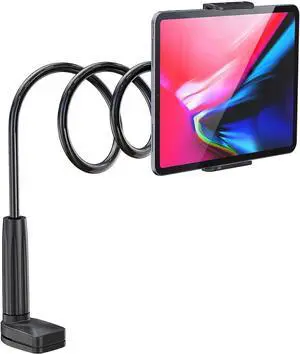 Tablet Holder for Bed - Gooseneck Tablet Holder Stand, Flexible Long Arm Gooseneck Mount Holder Clip with Grip, Compatible with iPad Air Mini, Galaxy Tabs, Kindle Fire, 4"-10.5" Devices Tablet Holder for Bed - Gooseneck Tablet Holder Stand, Flexible Long Arm Gooseneck Mount Holder Clip with Grip, Compatible with iPad Air Mini, Galaxy Tabs, Kindle Fire, 4"-10.5" Devices