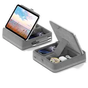 Tablet Pillow Stand with Storage, Foldable iPad Holder for Bed, Lap and Desk, Angle Adjustable Soft Pad Dock with Stylus Mount Compatible with Ipad Pro 12.9, 10.5, 11, Air, Mini, Phones, Books Tablet Pillow Stand with Storage, Foldable iPad Holder for Bed, Lap and Desk, Angle Adjustable Soft Pad Dock with Stylus Mount Compatible with Ipad Pro 12.9, 10.5, 11, Air, Mini, Phones, Books