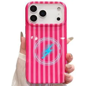 Magnetic for iPhone 17 Pro Max Case Striped Phone Cases Cute Women Girly Trendy Shockproof Slim Soft TPU Hard PC Protective Magnetic for iPhone 17 Pro Max Case Striped Phone Cases Cute Women Girly Trendy Shockproof Slim Soft TPU Hard PC Protective