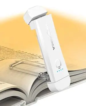 Book Reading Light,Silent Touch Books Lamp for Reading in Bed,Rechargeable Clip on Booklight with 3 Amber Colors & 7 LEDs Precise Dimming for Eye Caring Night Reading,Book Lovers,Kids,White Book Reading Light,Silent Touch Books Lamp for Reading in Bed,Rechargeable Clip on Booklight with 3 Amber Colors & 7 LEDs Precise Dimming for Eye Caring Night Reading,Book Lovers,Kids,White