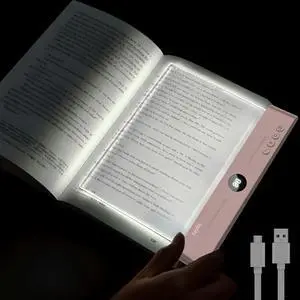 XL LED Flat Book Light for Reading at Night in Bed, Matte Pink XL LED Flat Book Light for Reading at Night in Bed, Matte Pink