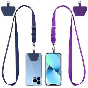 Phone Lanyard, Blue+Purple, Lengthened 2 Pcs Phone Lanyard, Blue+Purple, Lengthened 2 Pcs