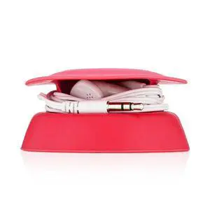 -Tangle-Free Earphone/Earbud Case, Compact Storage System, Silicone (Red, Set of 1) -Tangle-Free Earphone/Earbud Case, Compact Storage System, Silicone (Red, Set of 1)