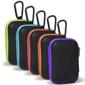 Earbud Case Portable EVA Carrying Case Storage Bag Cell Phone Accessories Organizer with Carabiner for Wireless/Bluetooth Headphones, SD Memory Card, Camera Chips (5 Pack, Rectangle) Earbud Case Portable EVA Carrying Case Storage Bag Cell Phone Accessories Organizer with Carabiner for Wireless/Bluetooth Headphones, SD Memory Card, Camera Chips (5 Pack, Rectangle)