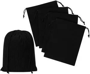 Corduroy Drawstring Bags - Set of 5 - For Organization, Make-up, Travel, Purse, Storage, Office and More (Black, 7 x 9 Inch) Corduroy Drawstring Bags - Set of 5 - For Organization, Make-up, Travel, Purse, Storage, Office and More (Black, 7 x 9 Inch)