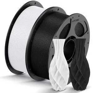 PLA Filament 1.75mm Bundle, 3D Printer PLA Filament 1.75mm Dimensional Accuracy +/- 0.02mm, 1KG Reusable Spool (2.2 lbs), 2KG Black+White PLA Filament 1.75mm Bundle, 3D Printer PLA Filament 1.75mm Dimensional Accuracy +/- 0.02mm, 1KG Reusable Spool (2.2 lbs), 2KG Black+White