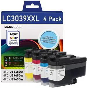 LC3039XXL BK/C/M/Y Ultra High Yield Ink Cartridges Compatible LC3039 Ink Cartridge Replacement for Brother LC3039 LC3037 XXL Ink Cartridge MFC-J5845DW MFC-J5845DWXL MFC-J5945DW Printer (4-Pack) LC3039XXL BK/C/M/Y Ultra High Yield Ink Cartridges Compatible LC3039 Ink Cartridge Replacement for Brother LC3039 LC3037 XXL Ink Cartridge MFC-J5845DW MFC-J5845DWXL MFC-J5945DW Printer (4-Pack)