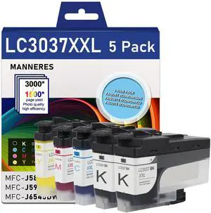 LC3037XXL High Yield BK/C/M/Y Ink Cartridges Replacement for Brother LC3037 LC3039XL Ink Cartridge Work for MFC-J5845DW MFC-J6945DW MFC-J6545DW MFC-J5945DW Printer (5-Pack) LC3037XXL High Yield BK/C/M/Y Ink Cartridges Replacement for Brother LC3037 LC3039XL Ink Cartridge Work for MFC-J5845DW MFC-J6945DW MFC-J6545DW MFC-J5945DW Printer (5-Pack)