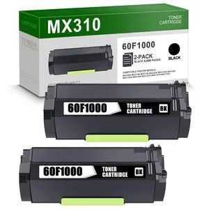 2-Pack 601 60F1000 High Yield Black Toner Cartridge Replacement for Lexmark MX510de MX511dte MX611dte MX611dfe MX310dn MX611de MX511de MX410de MX611dhe MX610de MX511dhe Printer 2-Pack 601 60F1000 High Yield Black Toner Cartridge Replacement for Lexmark MX510de MX511dte MX611dte MX611dfe MX310dn MX611de MX511de MX410de MX611dhe MX610de MX511dhe Printer