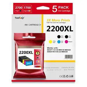 2200XL Ink Cartridges Compatible 2200 2200XL PGI-2200 XL Ink Cartridges Replacement for Canon 2200 Ink Work with Maxify MB5020 MB5120 MB5320 MB5420 iB4020 iB4120 Printer (5 Pack-2BK/C/M/Y) 2200XL Ink Cartridges Compatible 2200 2200XL PGI-2200 XL Ink Cartridges Replacement for Canon 2200 Ink Work with Maxify MB5020 MB5120 MB5320 MB5420 iB4020 iB4120 Printer (5 Pack-2BK/C/M/Y)
