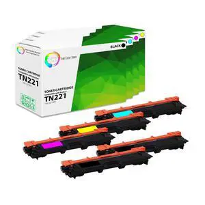 TN221 Toner Cartridge 5 Pack - Compatible Replacement for Brother TN-221 TN221BK TN221C TN221M TN221Y Works with Brother HL-3140 3150 MFC-9130 DCP-9020 Printers (Black Cyan Magenta Yellow) TN221 Toner Cartridge 5 Pack - Compatible Replacement for Brother TN-221 TN221BK TN221C TN221M TN221Y Works with Brother HL-3140 3150 MFC-9130 DCP-9020 Printers (Black Cyan Magenta Yellow)