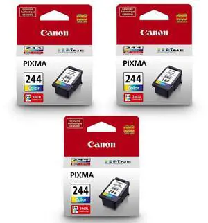 3 Pack CL-244 Color Ink Cartridge for PIXMA IP, MX, MG, TS, and TR Series All-in-One Inkjet Printers - 6.2ml 3 Pack CL-244 Color Ink Cartridge for PIXMA IP, MX, MG, TS, and TR Series All-in-One Inkjet Printers - 6.2ml