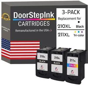 PG-210XL Black & CL-211XL Color Remanufactured Ink Cartridge Replacement for Canon PG-210XL/CL-211XL Compatible with PIXMA iP2700/MP250/MP490 High Yield 3-Pack PG-210XL Black & CL-211XL Color Remanufactured Ink Cartridge Replacement for Canon PG-210XL/CL-211XL Compatible with PIXMA iP2700/MP250/MP490 High Yield 3-Pack