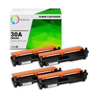 Compatible 30A Black Toner Cartridge 4 Pack - Replacement for HP CF230A, Works with LaserJet Pro M203dw, M203dn, M203d, MFP M277sdn, M227fdw, M277fdn (1,600 Pages) Compatible 30A Black Toner Cartridge 4 Pack - Replacement for HP CF230A, Works with LaserJet Pro M203dw, M203dn, M203d, MFP M277sdn, M227fdw, M277fdn (1,600 Pages)